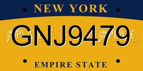 GNJ9479 New York License Plate