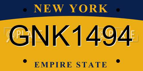 GNK1494 New York License Plate