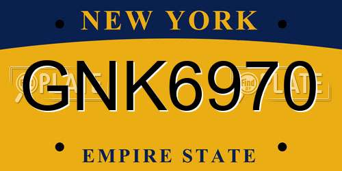 GNK6970 New York License Plate