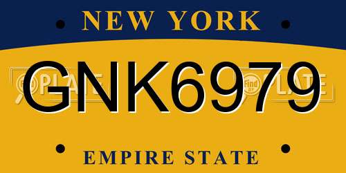GNK6979 New York License Plate