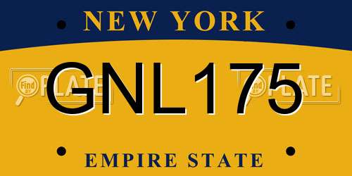 GNL175 New York License Plate