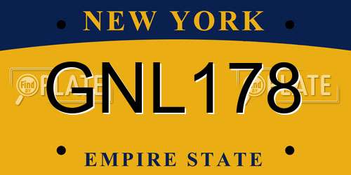 GNL178 New York License Plate