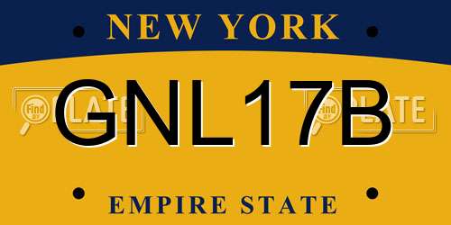 GNL17B New York License Plate