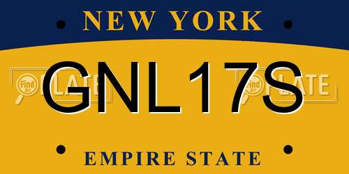 GNL17S New York License Plate