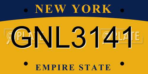 GNL3141 New York License Plate