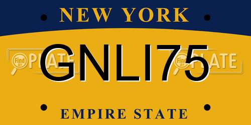 GNLI75 New York License Plate