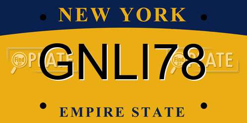 GNLI78 New York License Plate