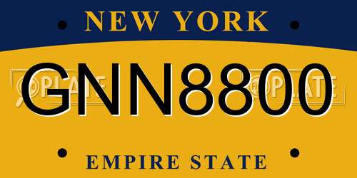 GNN8800 New York License Plate