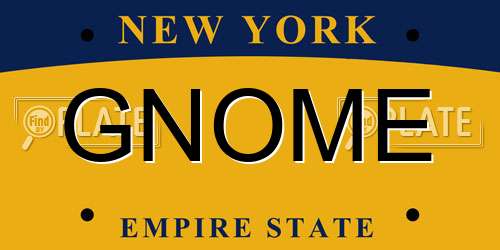 GNOME New York License Plate