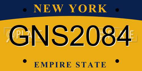 GNS2084 New York License Plate