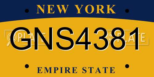 GNS4381 New York License Plate