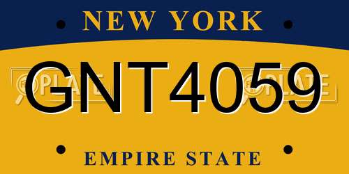 GNT4059 New York License Plate