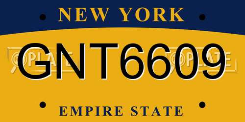GNT6609 New York License Plate
