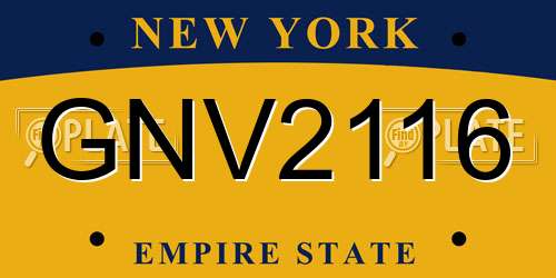 GNV2116 New York License Plate