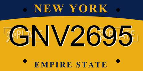 GNV2695 New York License Plate