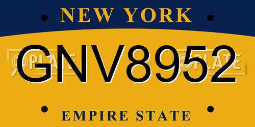 GNV8952 New York License Plate