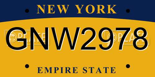 GNW2978 New York License Plate