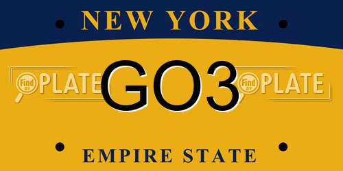 GO3 New York License Plate