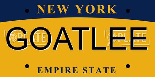 GOATLEE New York License Plate
