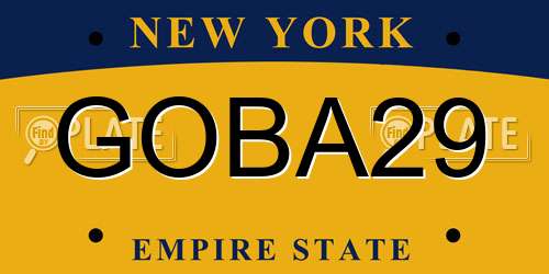 GOBA29 New York License Plate