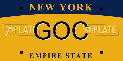 GOC New York License Plate