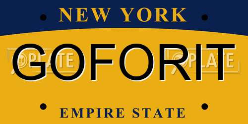 GOFORIT New York License Plate