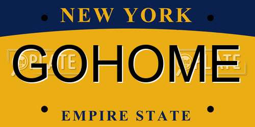 GOHOME New York License Plate