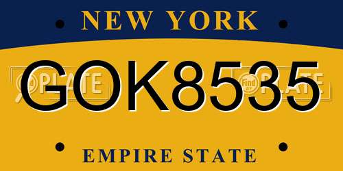 GOK8535 New York License Plate