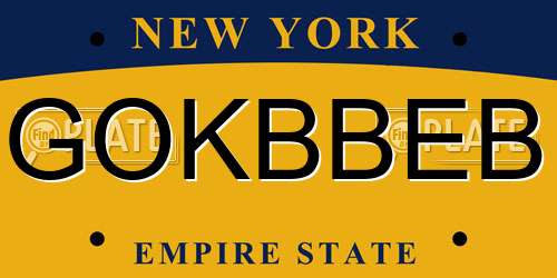 GOKBBEB New York License Plate