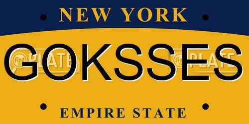 GOKSSES New York License Plate
