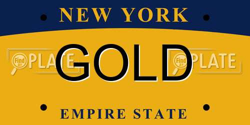 GOLD New York License Plate