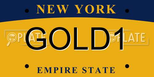 GOLD1 New York License Plate