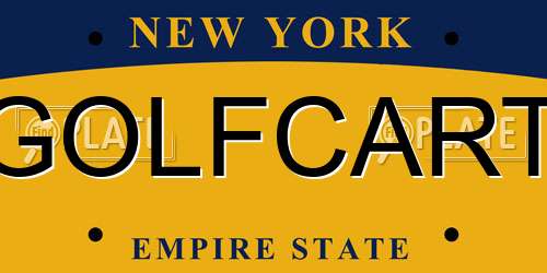 GOLFCART New York License Plate