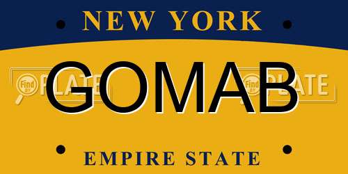 GOMAB New York License Plate