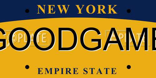 GOODGAME New York License Plate