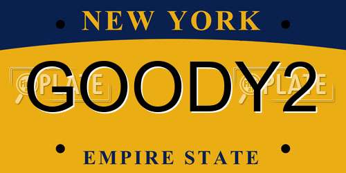GOODY2 New York License Plate