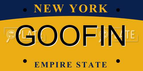 GOOFIN New York License Plate