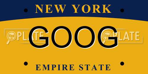 GOOG New York License Plate