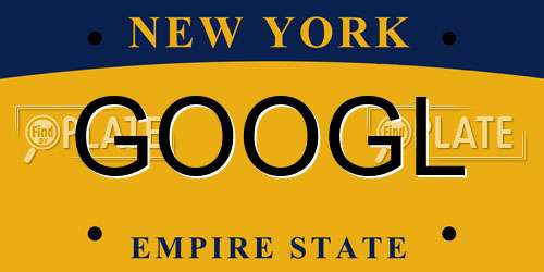 GOOGL New York License Plate