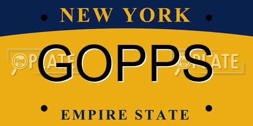 GOPPS New York License Plate
