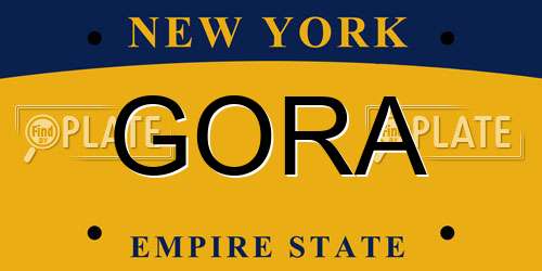 GORA New York License Plate