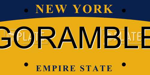 GORAMBLE New York License Plate