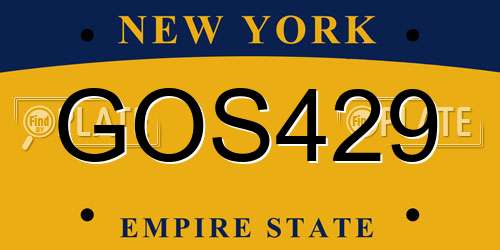 GOS429 New York License Plate