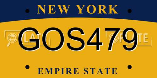 GOS479 New York License Plate