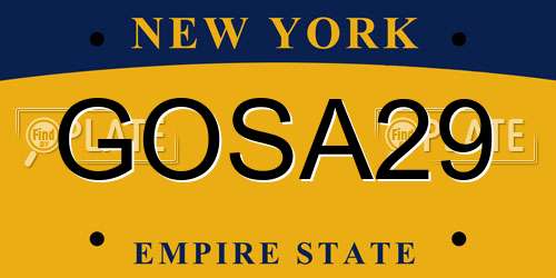 GOSA29 New York License Plate
