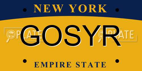 GOSYR New York License Plate