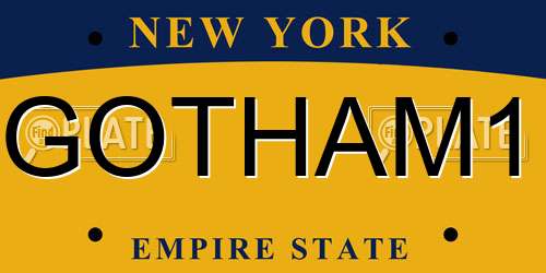 GOTHAM1 New York License Plate