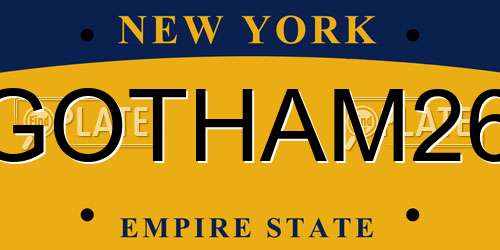 GOTHAM26 New York License Plate