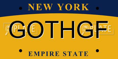 GOTHGF New York License Plate