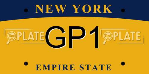 GP1 New York License Plate